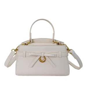 Women’s Mini Handbag Gent Lightweight Vegan PU Bag With Chain Decoration Polyester Lining Cover Closure