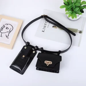 Women’s Mini Phone Pouch Waist Bag with Hook and Loop Closure