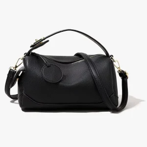 Women’s New Casual Tote Crossbody Soft Leather Large Capacity Commuting Vintage Zipper Closure Hand-held Shoulder Bag