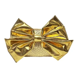 Women’s PU Clutch Bag with Polyester Lining Fashion Dinner Bag Bow Shoulder Oblique Cross Border Handbag