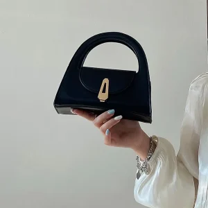 Women’s PU Fashion Crossbody Satchel Polyester Lining Retro Lock Bag Single Handle