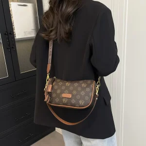 Women’s PU Leather Crossbody Bag Designer Lady Handbags Underarm Bags