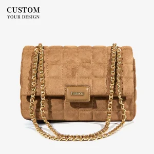 Women’s Quilted Suede Shoulder Bag Vintage Classic Chain Strap Crossbody OEM ODM