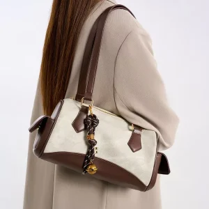 Women’s Retro Small Satchel Shoulder Bag Classic Design Luxury Style Single Strap Zipper Closure Daily Handbag