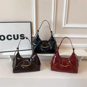 Women’s Retro Stylish Satchel Bag Essential Fashion Luxury PU Leather Shoulder Bag Durable Fashion Handbag for Female Daily