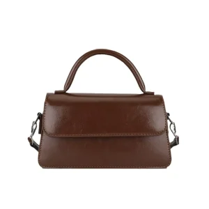 Women’s Retro Texture Pure Color PU Zipper Satchel Versatile Single Shoulder Crossbody Small Handbags Polyester Lining