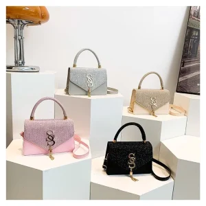 Women’s Sequined Single Shoulder Bag New Fashionable Style with Cute Square Shape Crossbody Bag