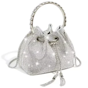 Women’s Single Shoulder Crossbody Evening Bag Full Diamond Rhinestone with Polyester Lining Direct Factory Sale