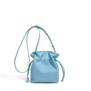 Women’s Small Leather Shoulder Bag for Mobile Phone Crossbody Purse Blue Wallet