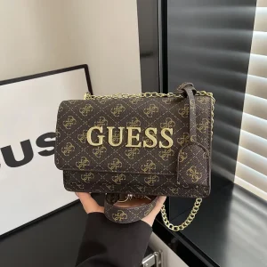 Women’s Small Square Crossbody Bag with Chain Handle Polyester Lining Fashion Style for Autumn Season