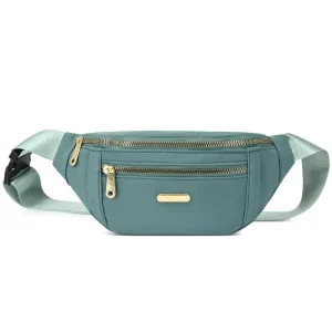 Women’s Sports Fanny Pack Polyester Zipper Closure Waist Pouch for Workout Running Traveling Hiking