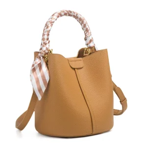 Women’s Spring Street Fashion Bucket Bag PU Zipper Two Straps Large Capacity Commuting Shoulder Crossbody Multi Purpose