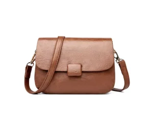Women’s Spring Style Mori Girl Niche Lightweight Single Shoulder Crossbody Bag Elegant Retro Soft Leather Polyester Lining