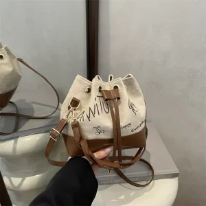 Women’s Suede Material Urban Simplicity Daily Commute Crossbody Bag Vintage Small Drawstring Shoulder Textured