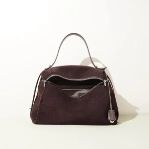 Women’s Suede Shoulder Bags Luxury Genuine Leather Mixed Simple Handbags for Women Premium Genuine Leather Handbag