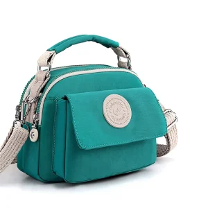 Women’s Summer Fashion Crossbody Bag Japanese Style Water-repellent Zipper Closure Phone and ID Card Pockets Portable Handbag