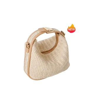 Women’s Tote Bag Fashion Summer Beach Straw Bags Classic Bucket Crossbody Shoulder Bag for Outdoor Vacation