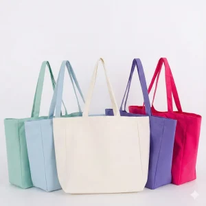 Women’s Tote Bags Canvas Bag Custom Logo Colorful Handheld Casual Bag Shoulder Lightweight Cotton Canvas Tote Bag
