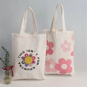 Women’s Tote Bags with Custom Printed Logo Cotton Canvas Tote Bags Pouches