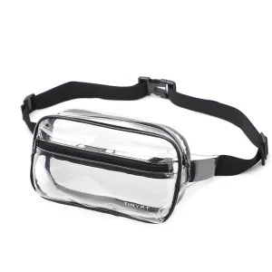 Women’s Transparent Waist Bag Box Design Clear TPU Fanny Pack Adjustable Strap Zipper Closure Waterproof Features For Gym