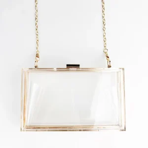 Women’s Transparent Wedding Evening Bag Handbag Acrylic Clear Clutch Purse Stadium Approved