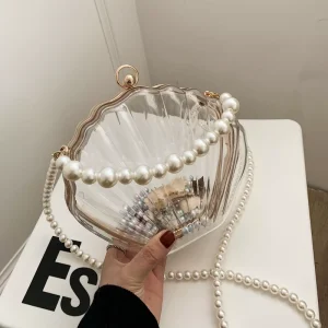 Women’s Trendy Chic Small Clutch Bag for Wedding and Parties Candy Pattern with Chain Decoration Evening Style
