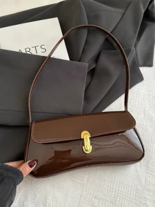 Women’s Vintage Leather Waterproof ZIP One Shoulder Underarm Bag Suitable For Dating Outing Party