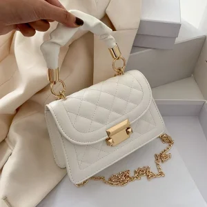Women’s Vintage PU Leather Cross Body Bag with Adjustable Strap Waterproof Pure Design Luxury Fashion Logo Detail