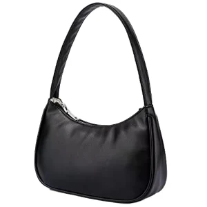 Women’s Vintage Style PU Leather Casual Handbag Simple Fashionable Shoulder Bag Zipper Candy Pattern for Summer