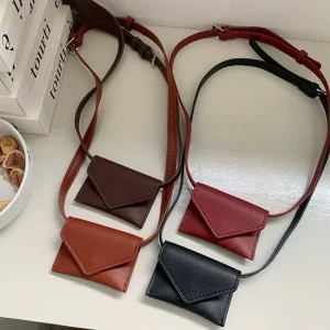 Women’s Waist Bag with Adjustable Belt and Crossbody Strap, Mini Leather Bag for Dresses