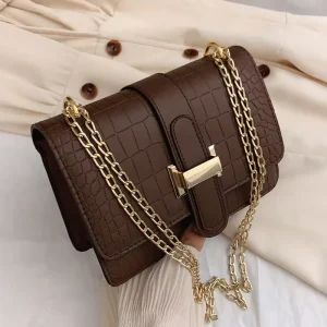 Women’s Waterproof PU Zipper Closure Solid Color Small Square Crossbody Shoulder Bag Spring New Cross border