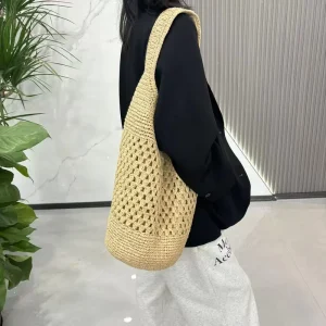 Woven Bag Beach Bag Crochet Handbag Delicate Knitting Craft Lightweight Charming Summer Ladies Daily Bag