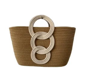 Woven Bag for Women Cotton Rope Handbag Large Tote for Women Fashion Shoulder Bag