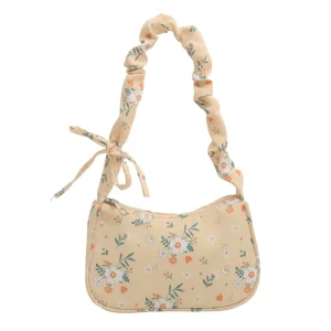 Young Lady Daily Use Girls Nylon Material Cross Body Bags Print Decoration Zipper Closure Polyester Lining Underarm Shoulder Bag