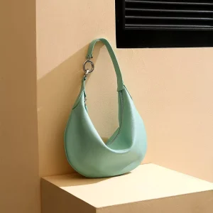ZAMO Small Hobo Bag Top Grain Leather Crescent Shape Soft Shoulder Bag