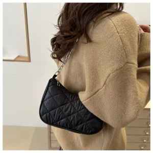 ZPB2835 Women’s Oxford Cloth Chain Bag Portable Messenger Shoulder Crossbody Hand Bags with Single Straps Lining Polyester