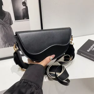 ZPB3692 PU Fashion Waterproof Wide Strap Women’s Shoulder Crossbody Handbag with Open Closure Satchel Purse