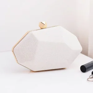 ZPT060 Trending Fashion PU Magnetic Closure Cross-Body Strap Irregular Shaped Clutch Handbags For Ladies Party Wedding Evening