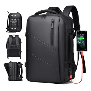 ZWY210 16Inch Business Extensible Laptop Bag Durable Waterproof Oxford Laptop Backpack with USB Portable Student Travel Backpack