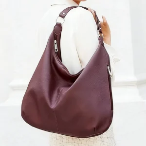 Zipper Shoulder PU Leather Bag Well made Handcrafted Roomy Hobo Bag for Work Shopping Travel