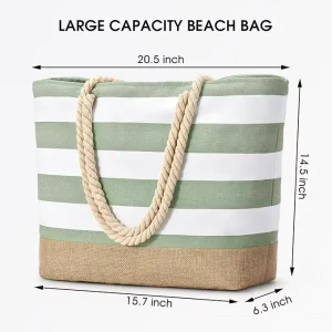 customize Beach Bags for Women Large Canvas Beach Tote Bag Beach Bags Waterproof Sandproof Swim Pool Bag Travel Essentials
