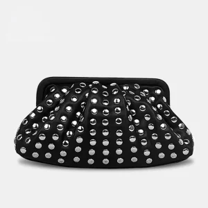 new luxury designer arrival women Punk Fashion Shell Bag Rivet Pattern Clutch Lightweight Pu Bag evening bags handbag