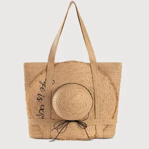 new straw bag with hat holiday style woven women’s bag