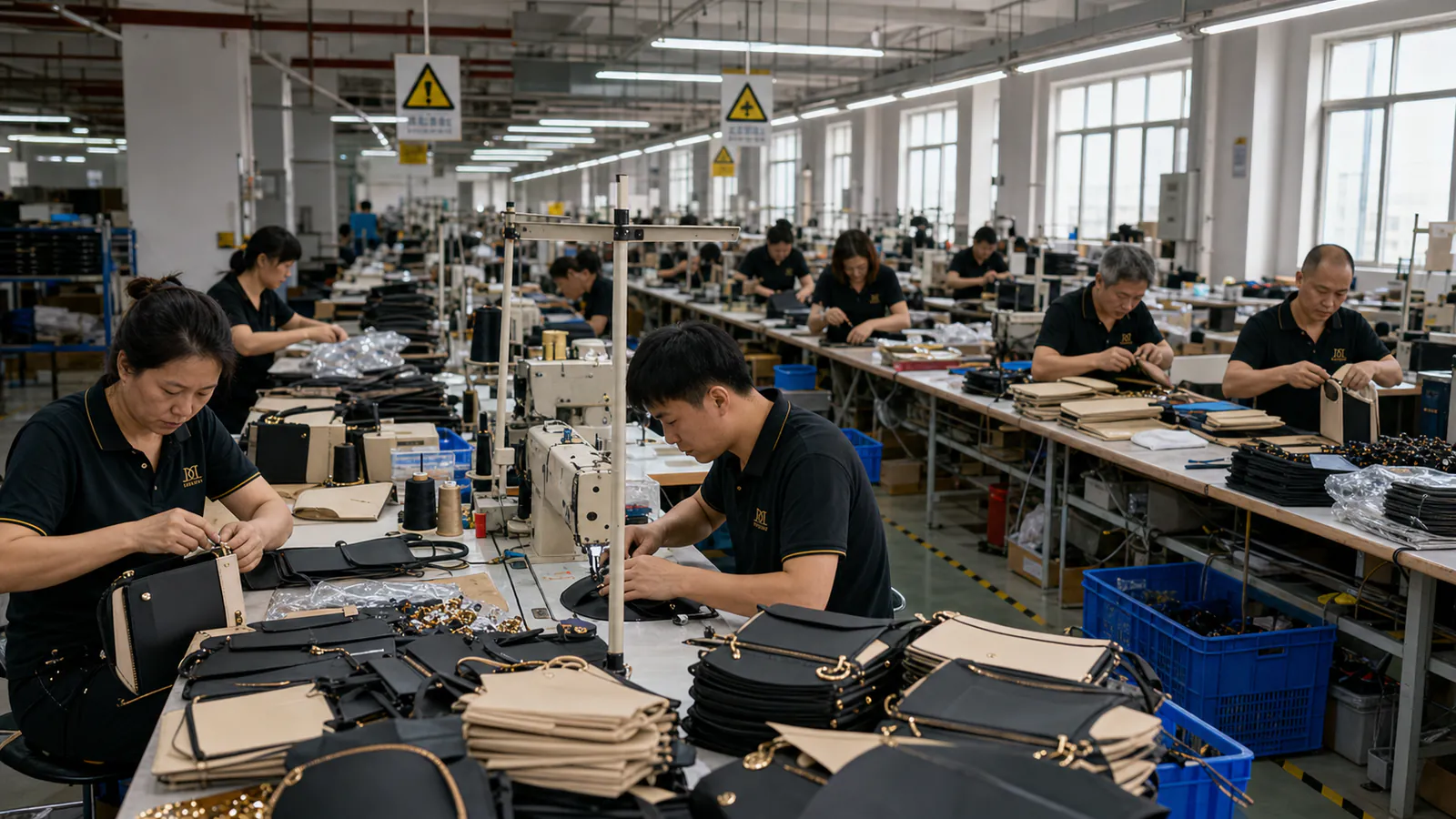 Women bag production line in the CHINEE factory