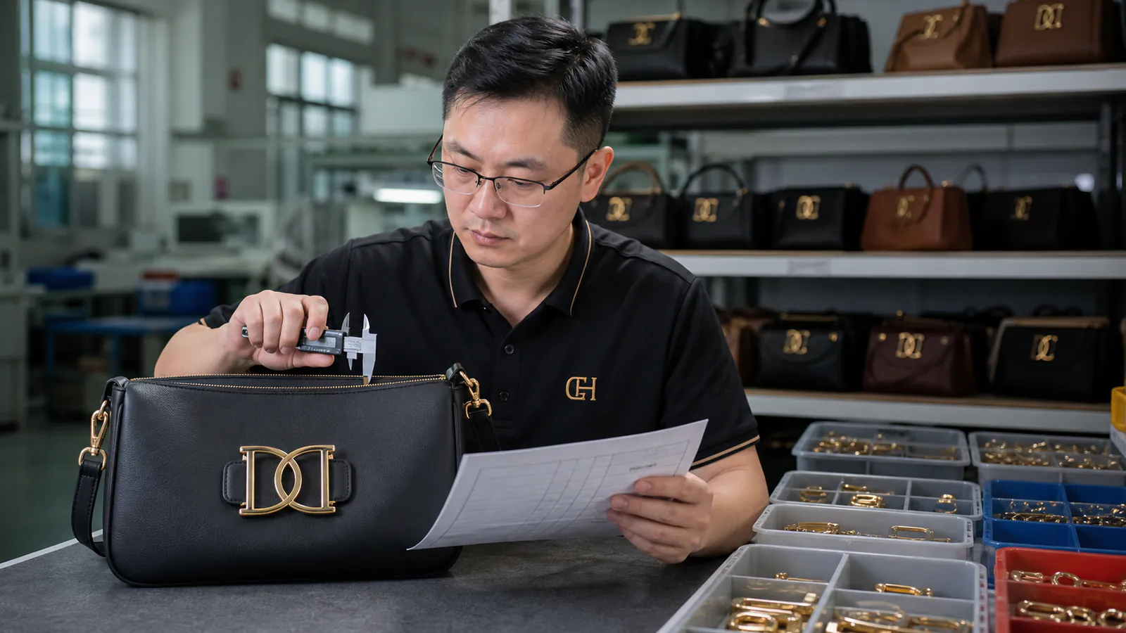 Hardware inspection and quality control for women bags